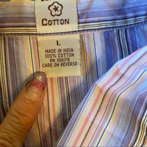 Johnny Cotton Pink & Blue Button Down Shirt - Picture 4 of 12